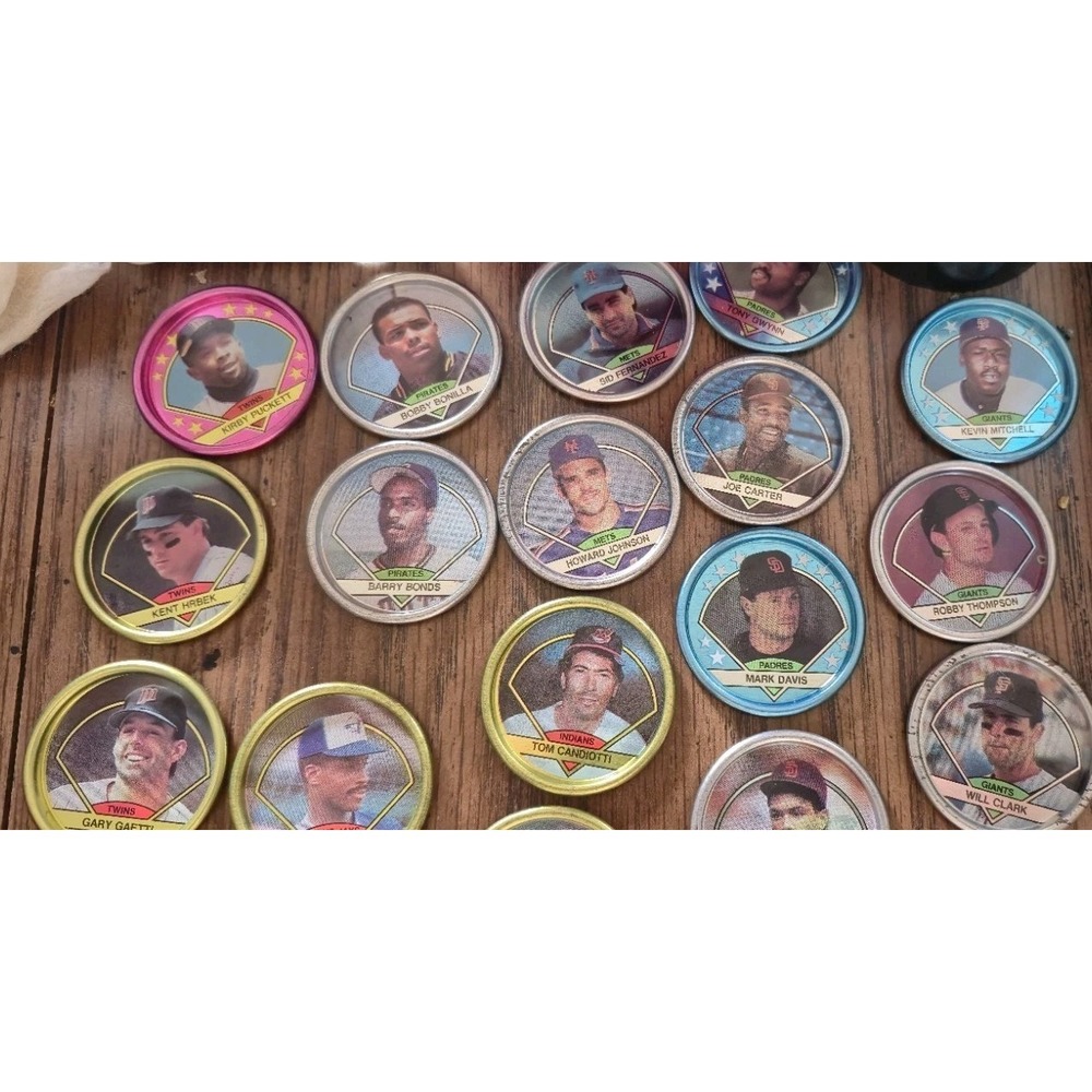 Vintage MLB Baseball Milk Caps / Pogs Lot of 52 – Topps 1989 Stars - Picture 6 of 8